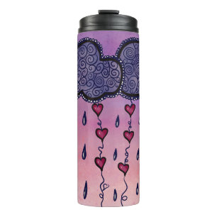 Bouteilles Isothermes Mignons nuages et coeurs art