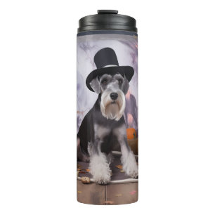 Bouteilles Isothermes Miniature Schnauzer Citrouilles Halloween Effrayan