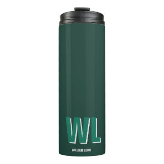 Bouteilles Isothermes Minimalist Emerald Green Personalized Monogram 
