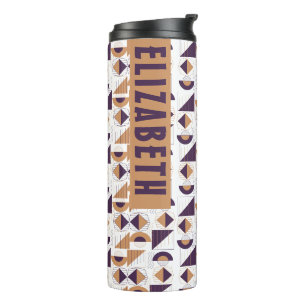 Bouteilles Isothermes Minimaliste Boho Violet & Or Abstrait Nom Personna