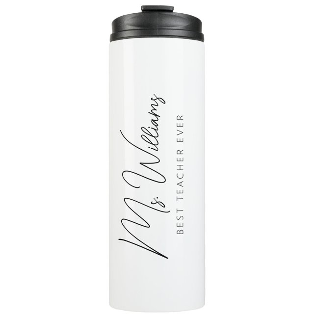 Bouteilles Isothermes Minimaliste du meilleur enseignant jamais (Simple Minimalist Personalized Best Teacher Ever Thermal Coffee Mug, Modern Script Typography)