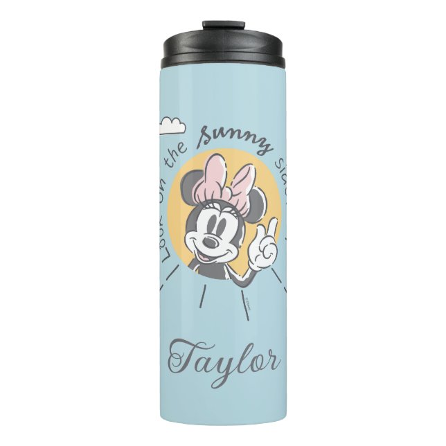 Bouteilles Isothermes Minnie Mouse | Côté soleil | Ajouter Votre Nom (Devant)