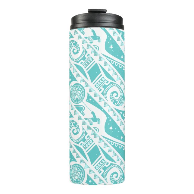 Bouteilles Isothermes Moana| Motif tribal Turquoise (Devant)