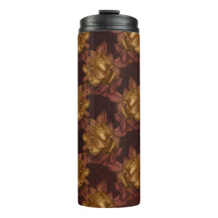 Bouteilles Isothermes Modèle floral vintage d'automne d'or et de marron