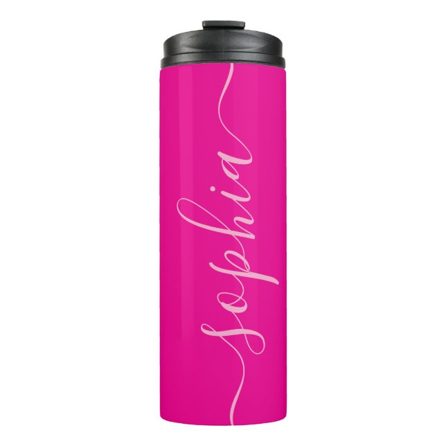 Bouteilles Isothermes Modern Pink Script Name Thermal Tumbler (Devant)
