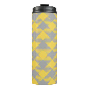 Bouteilles Isothermes Moderne classique carreaux gris et jaune 