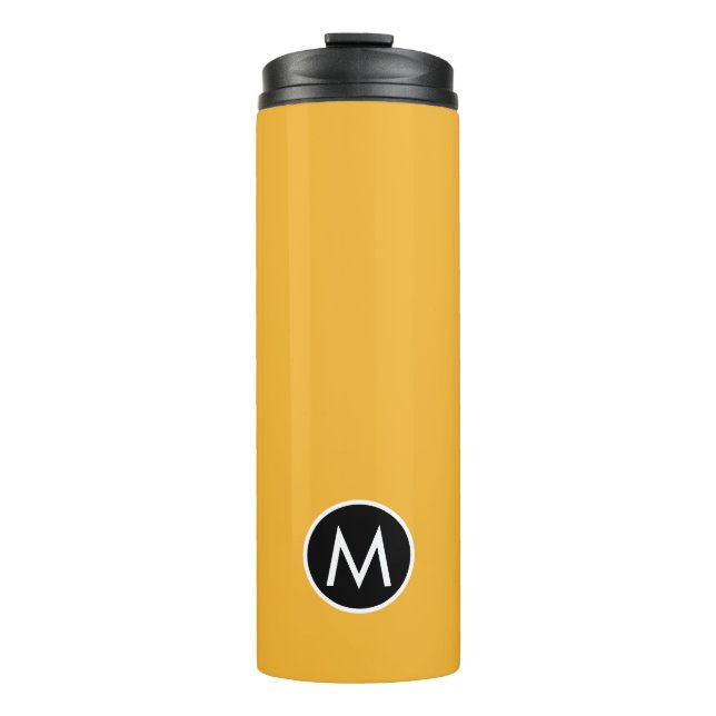 Bouteilles Isothermes Moderne élégant moutarde jaune monogramme Voyage M (Devant)
