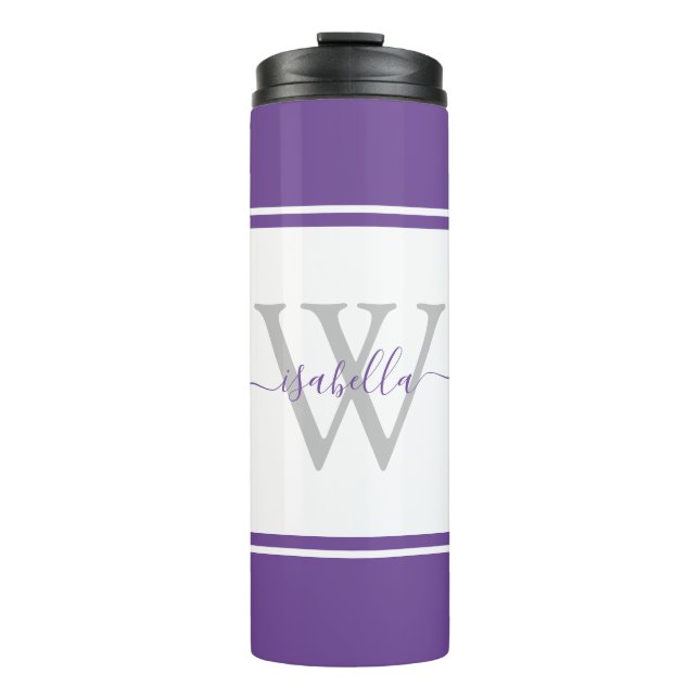 Bouteilles Isothermes Moderne Monogramme Purple Thermal (Devant)