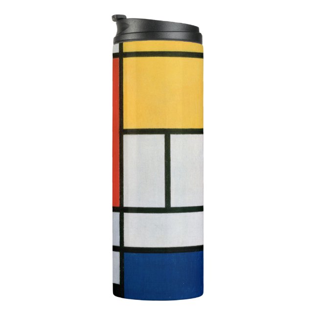 Bouteilles Isothermes Mondrial Composition Rouge Jaune Bleu Noir (Tourné sur la droite)