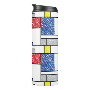 Bouteilles Isothermes Mondrik Scribbles Minimaliste De Stijl Art Moderne