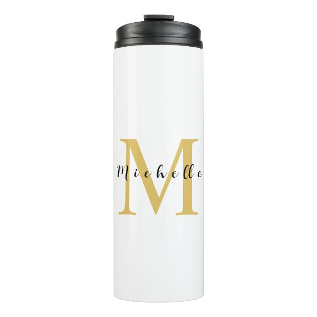 Bouteilles Isothermes Monogram Gold Couleur Votre Nom Cadeau spécial Bie (Devant)