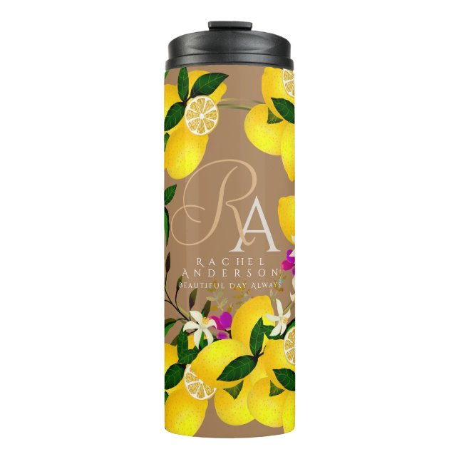 Bouteilles Isothermes Monogramme citron Brown (Devant)