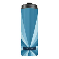 Monogramme Cool nuances de couleur bleue Motif de
