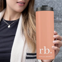 Monogramme Corail Pêche Élégante Feminine Minimali