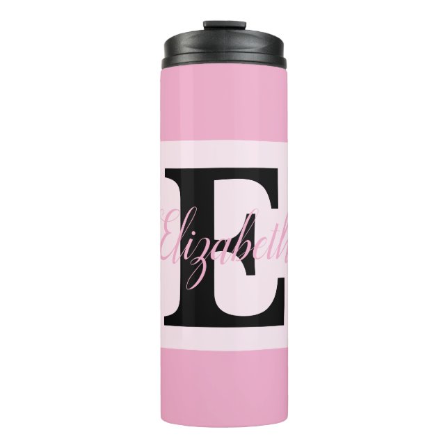 Bouteilles Isothermes Monogramme de fille et nom rose violet bagages (Devant)