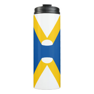 Bouteilles Isothermes Monogramme de lettre X bleu et jaune