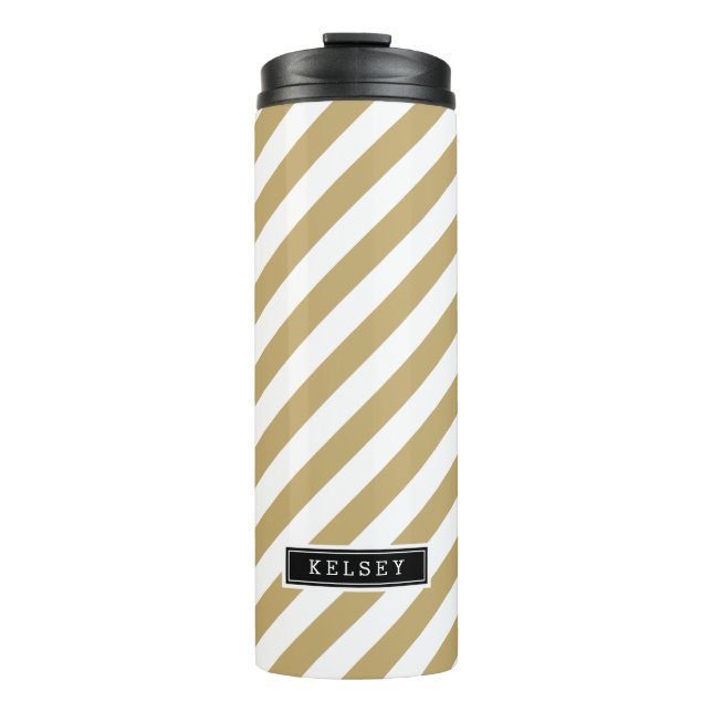 Bouteilles Isothermes Monogramme de l'or et du noir de la preppy (Devant)