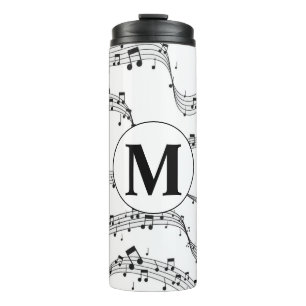 Bouteilles Isothermes Monogramme de note de musique noire et blanche