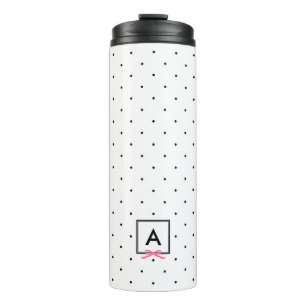 Bouteilles Isothermes Monogramme de point Polka Pic rose Personnalisé