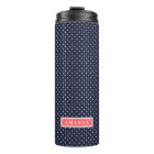 Monogramme de points minuscules bleu marine et cor