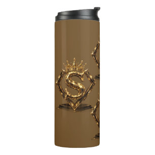 Bouteilles Isothermes Monogramme Diamant Couronne Lettre Dorée S de Luxe