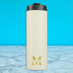 Bouteilles Isothermes Monogramme d'or beige neutre