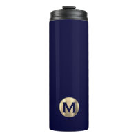 Monogramme d'or bleu marine moderne