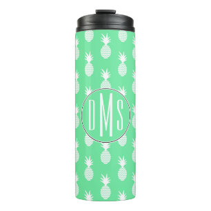 Bouteilles Isothermes Monogramme du motif de menthe d'ananas