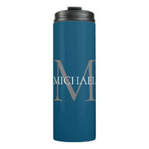 Bouteilles Isothermes Monogramme et nom personnalisés Ocean Blue