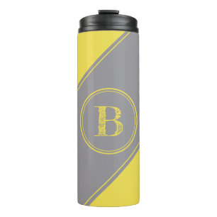 Bouteilles Isothermes Monogramme initial Gray Gray Gray Jaune géométriqu