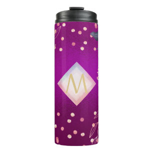 Bouteilles Isothermes Monogramme Magenta Rosegold Parties scintillant mé