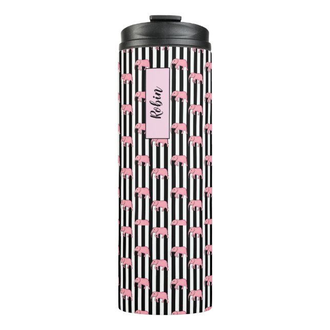 Bouteilles Isothermes Monogramme moderne Eléphants roses Motifs (Devant)