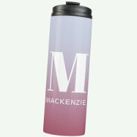Monogramme moderne Nom initial Pink Blue Gradient