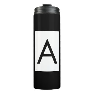 Bouteilles Isothermes Monogramme noir blanc Lettre initiale Plaque moder