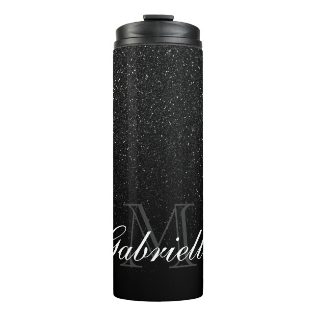 Bouteilles Isothermes Monogramme noir de parties scintillantes (Devant)