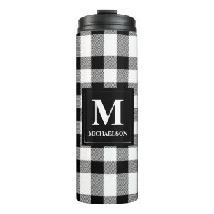 Bouteilles Isothermes Monogramme noir et blanc Plaid de buffle
