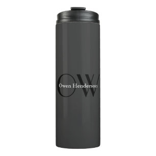 Bouteilles Isothermes Monogramme noir gris élégant