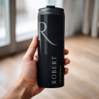 Monogramme noir simple Groomsmans personnalisés