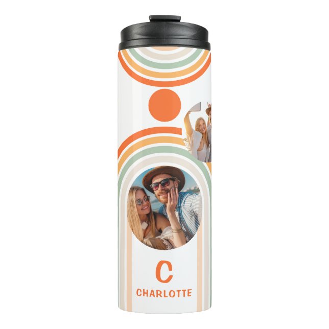 Bouteilles Isothermes Monogramme Nom Boho Arch Multi Photo Fille tendanc (Devant)