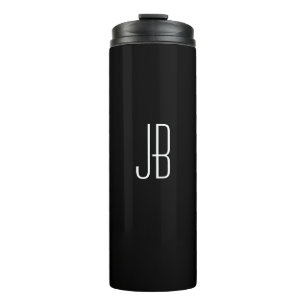Bouteilles Isothermes Monogramme ou nom blanc simple en noir