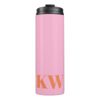 Monogramme personnalisé rose orange moderne initia