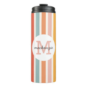 Bouteilles Isothermes Monogramme Retro Grandes Colorées Personnalisées