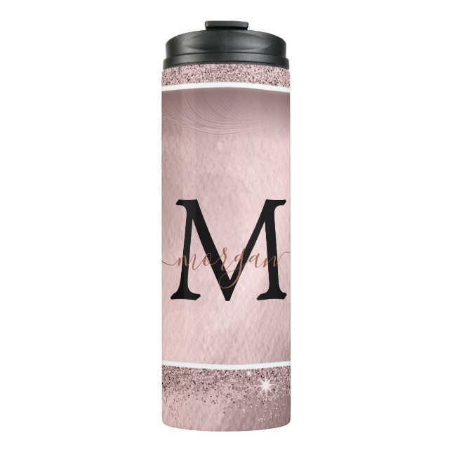 Bouteilles Isothermes Monogramme rose Parties scintillant or (Devant)