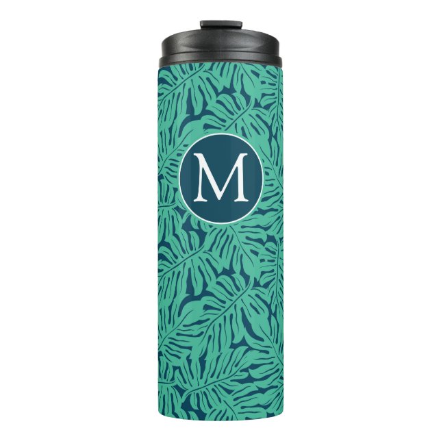 Bouteilles Isothermes Monogramme tropical du motif | de feuille de (Devant)