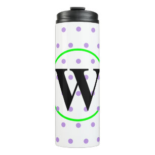 Bouteilles Isothermes Monogramme vert violet Pois