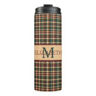 Bouteilles Isothermes Monogramme vintage rouge et vert de Noël