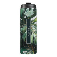 Monstera Feuilles Tropical Custom Thermal Tumbler