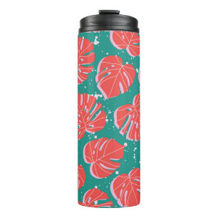Bouteilles Isothermes Monstère rouge : motif tropical vert