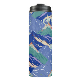 Bouteilles Isothermes Montagnes vintages paysage sans couture motif. Som