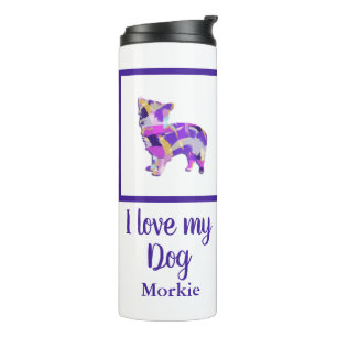 Bouteilles Isothermes Morkie mignonne Chien Silhouette violet PY&B